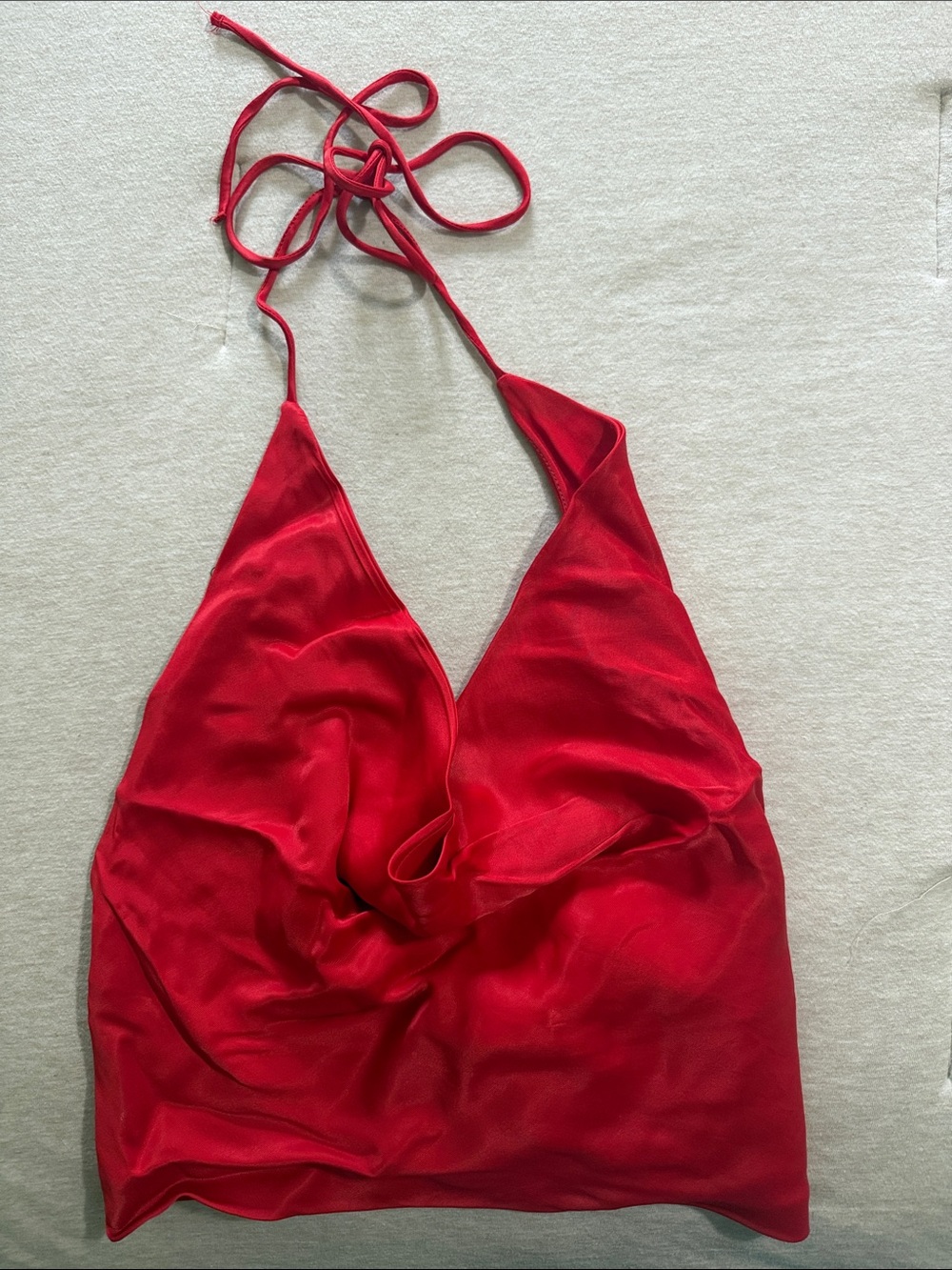 NWOT Zara Red Halter Satin Camisole Top